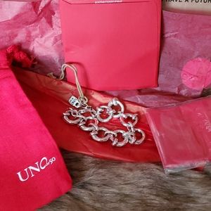 Uno de 50 duo bracelet xtta red rope adj with hearts